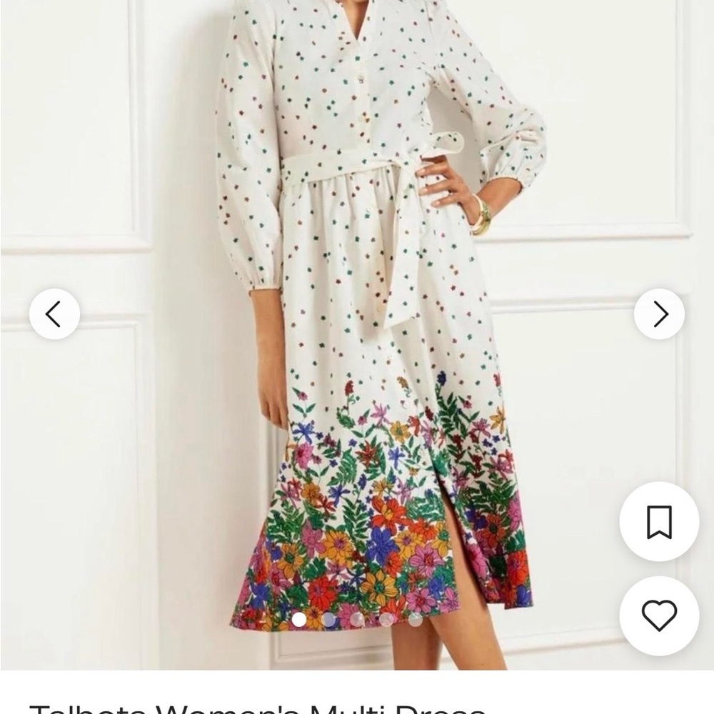 Talbots Women's White Floral Midi Dress